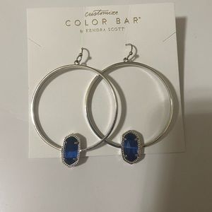 Kendra Scott navy and silver Elora earring